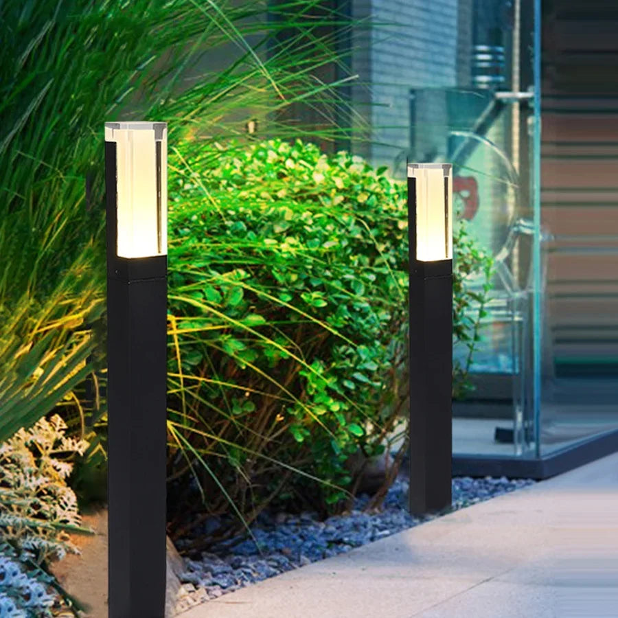Waterproof IP65 Acrylic LED Lawn Light – Modern Aluminum Bollard Path Lamp for Garden, Walkway & Villa Landscape Decor