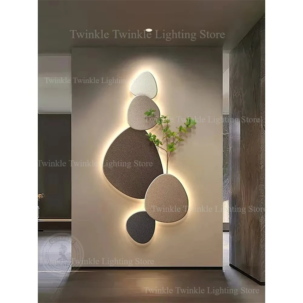 New Style Living Room Wall Lamp – Decorative Green Plant Art Light for Porch, Corridor & Aisle