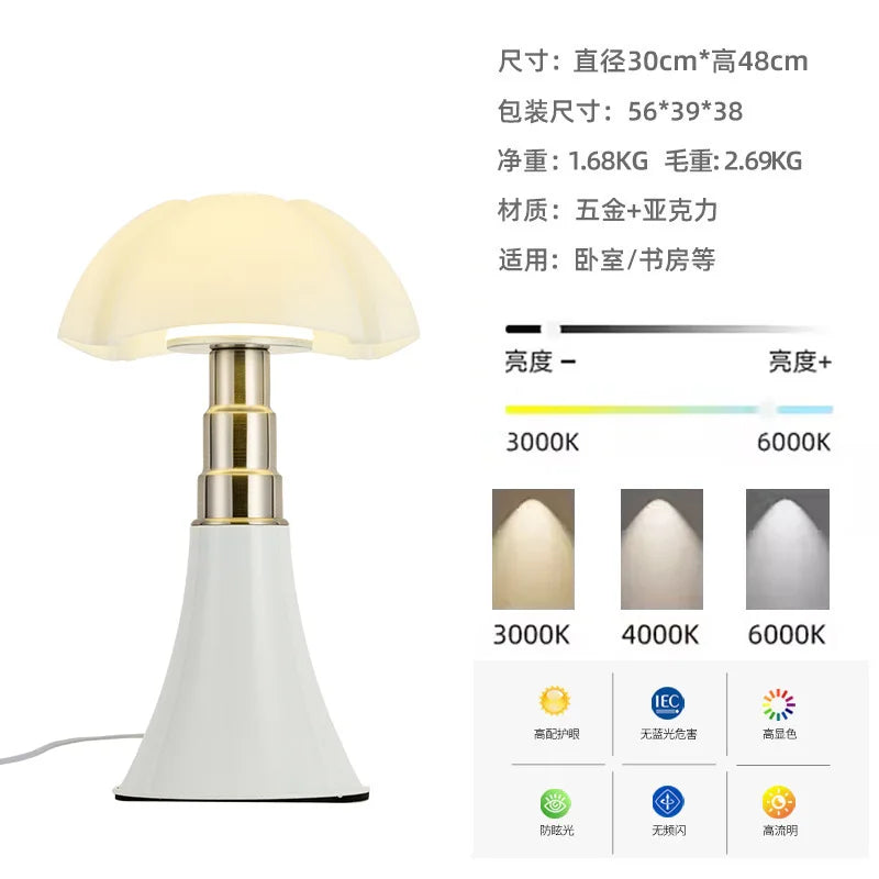 Italy Designer Wrought Iron LED Table Lamp – Bauhaus White Petal Glass Desk Light for Living Room, Bedroom, and Dining Spaces