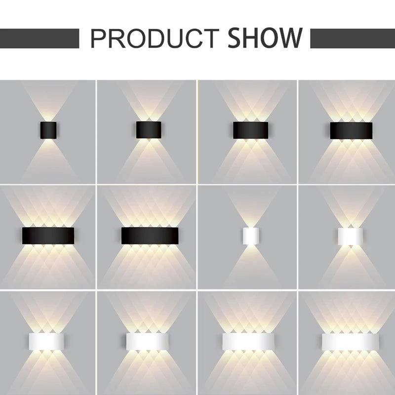 Aluminum Interior Wall Light – Waterproof IP65 LED Up &amp; Down Wall Lamp for Bedroom, Living Room, Garden & Stairs