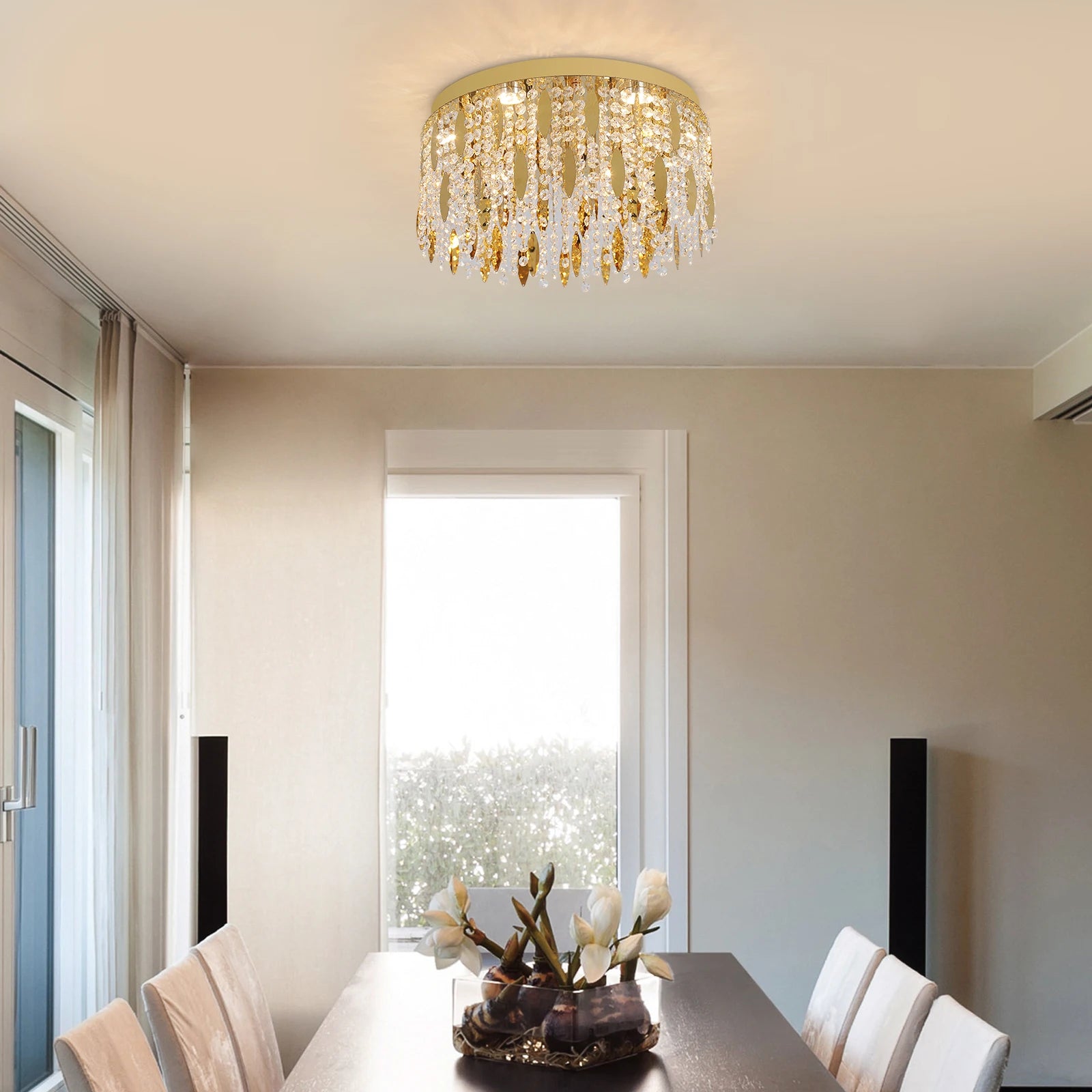 Luxury K9 Crystal LED Ceiling Lamp – Modern Chandelier for Living Room, Dining Room & Home Interior