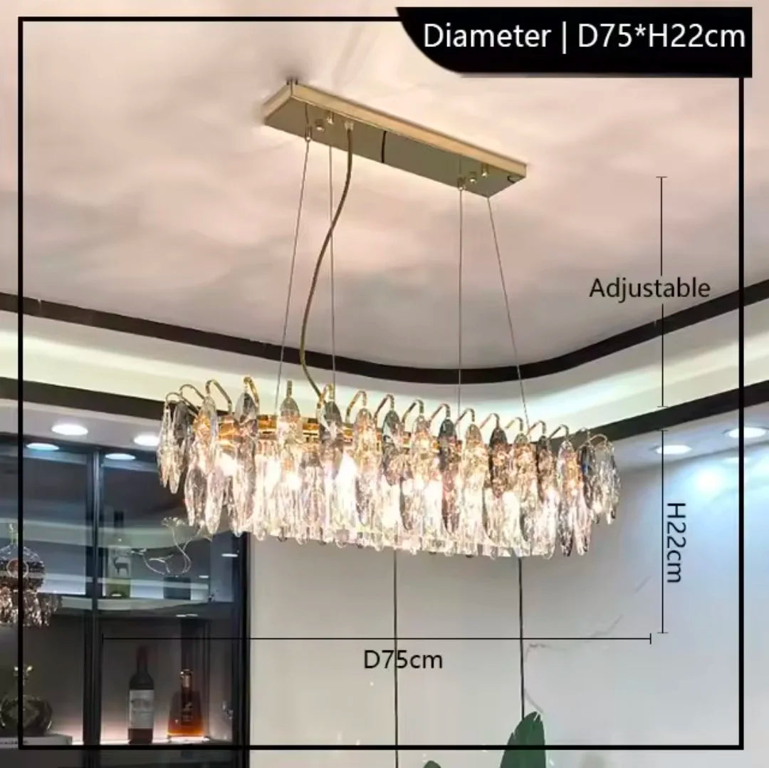 Light Luxury Crystal Chandelier – Modern Minimalist High-End Lighting for Bedroom, Living Room & Villa Spaces