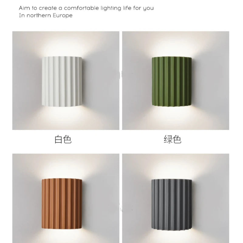 Modern Nordic Pumpkin LED Wall Lamp – Resin Bedside Sconce for Bedroom and Home Décor Lighting