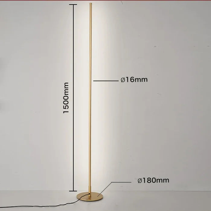 Simple Slim Floor Lamp – Minimalist LED Strip Lighting for Bedroom and Living Room Art Décor