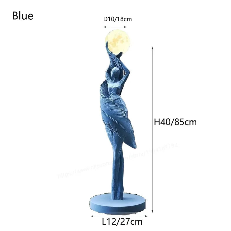 Modern Art Humanoid Floor Lamp – High-End Resin Sculpture LED Atmosphere Light for Living Room and Bedroom