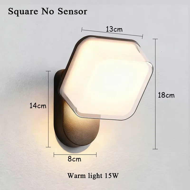 LED Outdoor Wall Light – IP65 Waterproof Motion Sensor Wall Lamp for Porch, Balcony, Garden, Corridor & Home Exterior Lighting