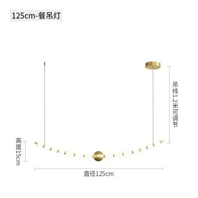 Modern Nordic Classic LED Pendant Light – Pearl Necklace Style Chandelier for Dining and Living Rooms