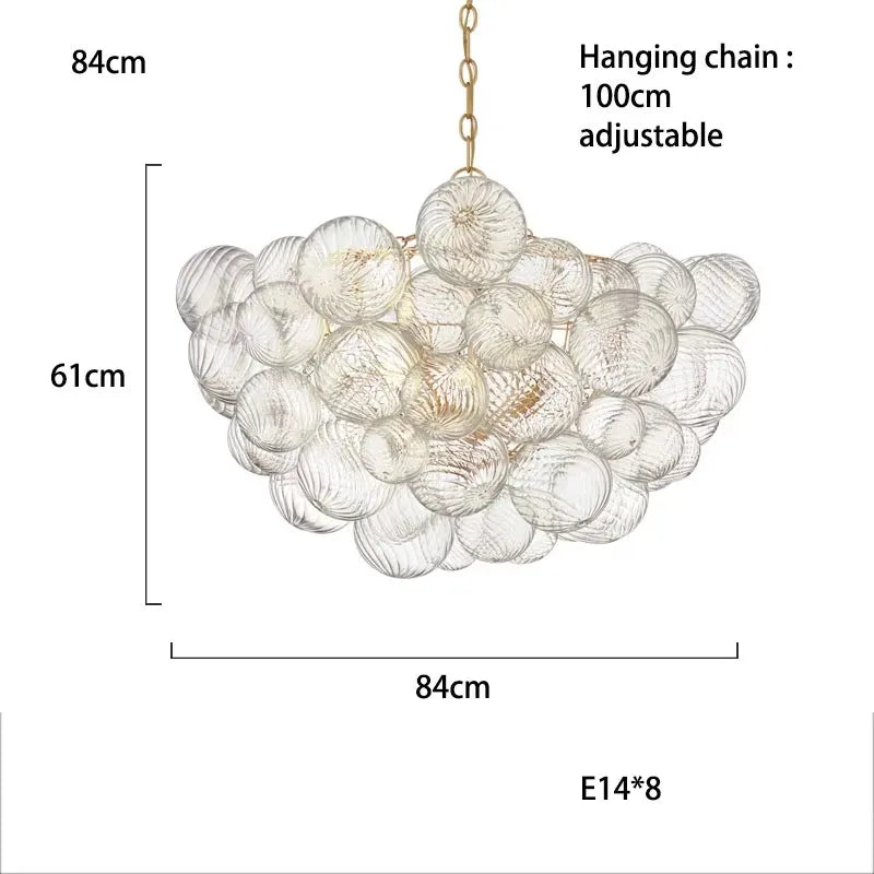 2025 Trendy Glass Bubble Art LED Chandelier – Modern Gold/Chrome Ceiling Light for Living Room Décor