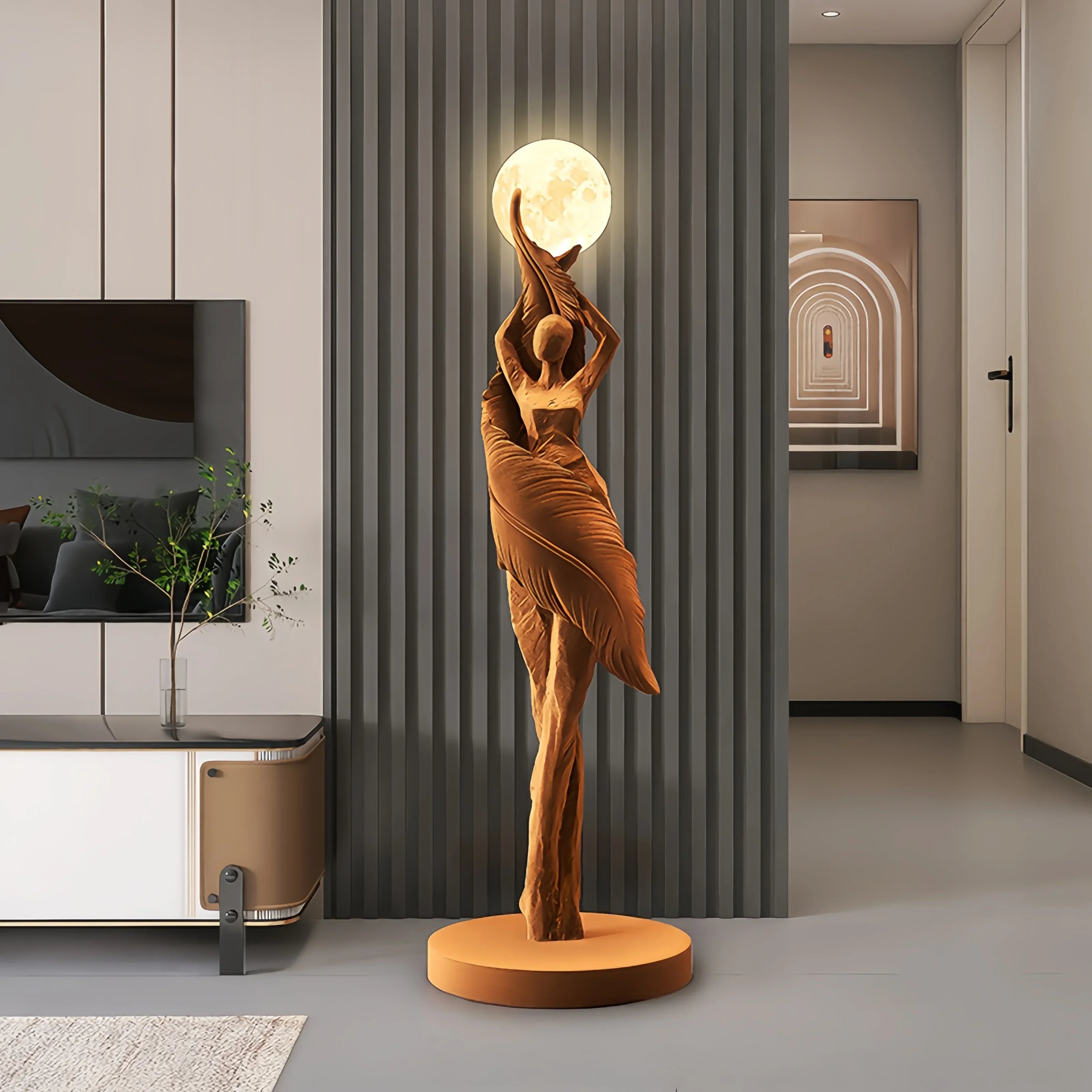 Modern Art Humanoid Floor Lamp – High-End Resin Sculpture LED Atmosphere Light for Living Room and Bedroom