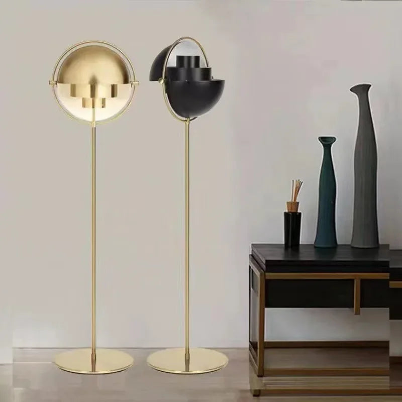 Modern LED Gubi Floor Lamp – Danish Multi-Lite Inspired Luxury Metal Standing Light for Bedroom, Study, and Living Spaces