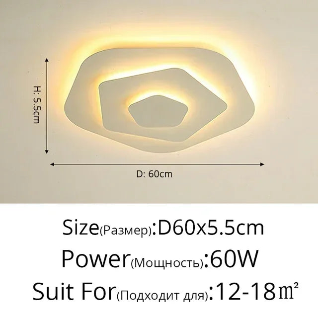 Nordic Corrugated Bedroom Chandelier – Creative Flush Mount Ceiling Light for Bedroom, Living Room & Terrace