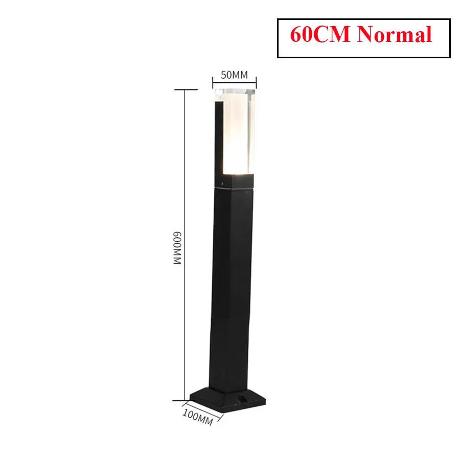 Waterproof IP65 Acrylic LED Lawn Light – Modern Aluminum Bollard Path Lamp for Garden, Walkway & Villa Landscape Decor