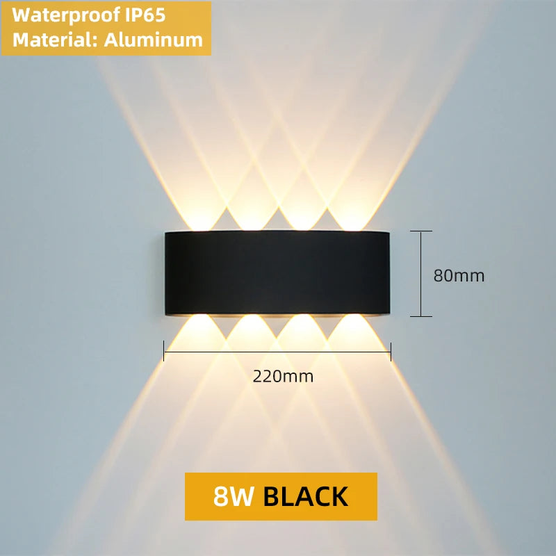 Aluminum Interior Wall Light – Waterproof IP65 LED Up &amp; Down Wall Lamp for Bedroom, Living Room, Garden & Stairs