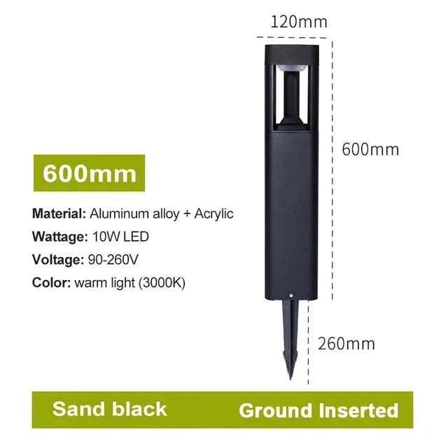 Outdoor LED Waterproof Lawn Lamp – Modern IP65 Landscape Light for Courtyard, Villa, Garden & Park