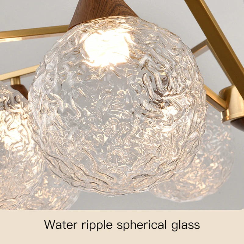 Modern LED Glass Ball Chandeliers – Contemporary Ceiling Lighting for Living Room, Dining Table, Bedroom & Home Decor