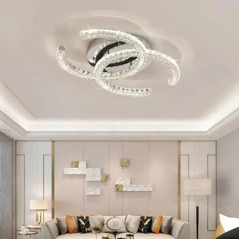 Modern 2024 Special-Shaped Crystal Chandelier – Elegant LED Ceiling Light for Living Room & Dining Room