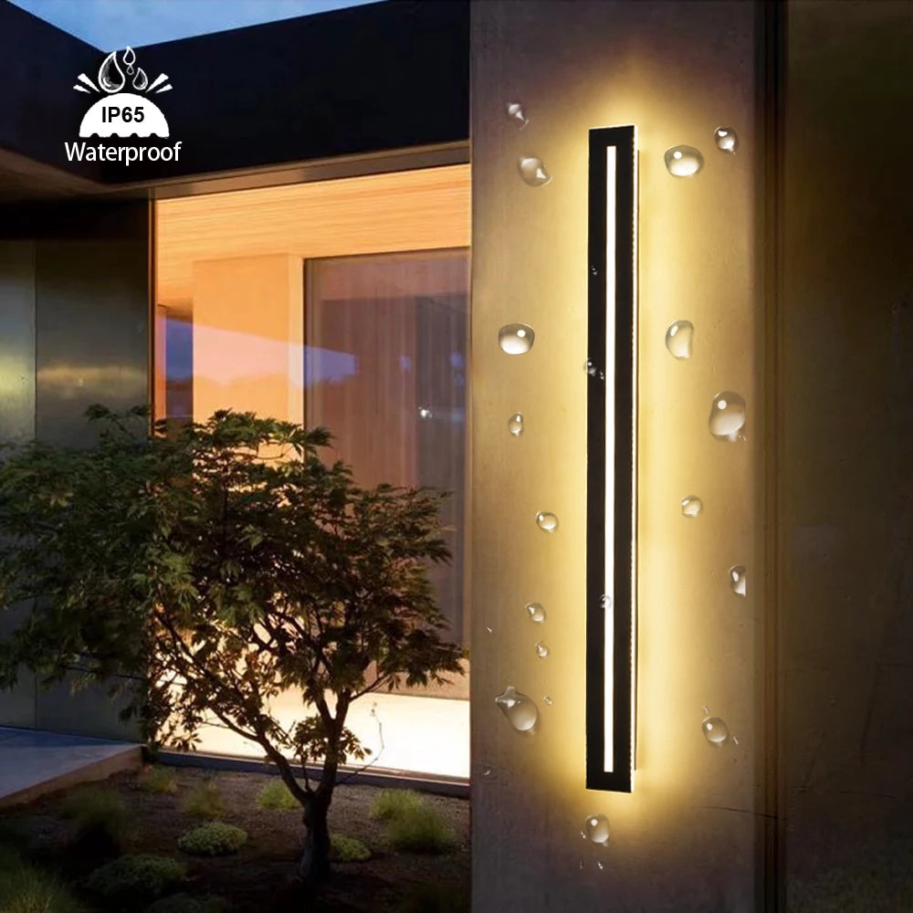 Waterproof IP65 Long LED Wall Sconce – Modern Outdoor Garden and Exterior Wall Lighting