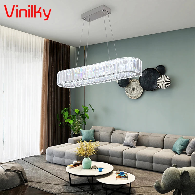 Modern Crystal Ceiling Chandelier – Elegant LED Lighting for Living Room, Bedroom & Restaurant Décor