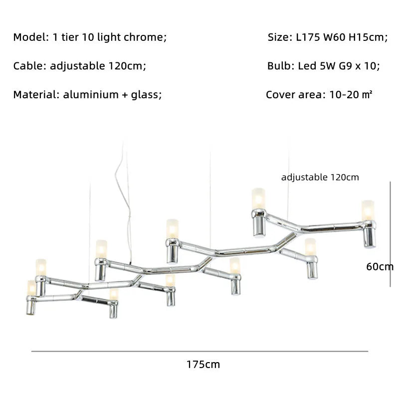 Modern Luxury Metal & Frosted Glass Geometric Ceiling Light – Adjustable Multi-Light Chandelier for Living Room, Dining Room & Hotels