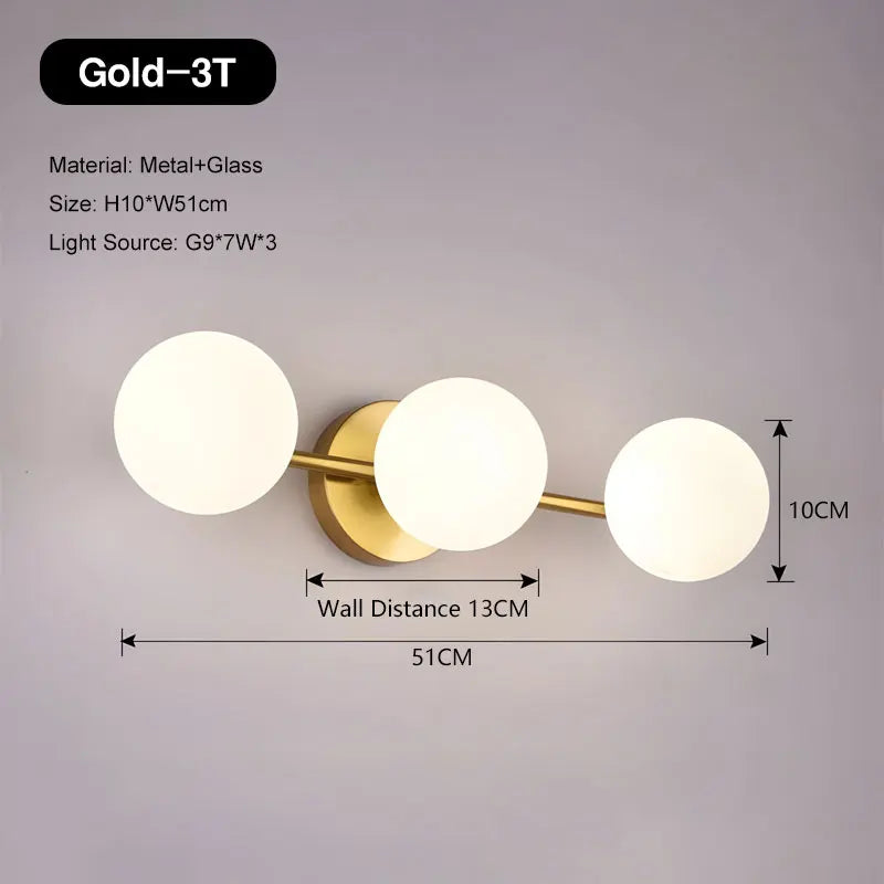 Nordic Frosted Glass Ball LED Wall Lamp – Modern G9 Sconce for Bedroom, Living Room, and Home Décor Lighting