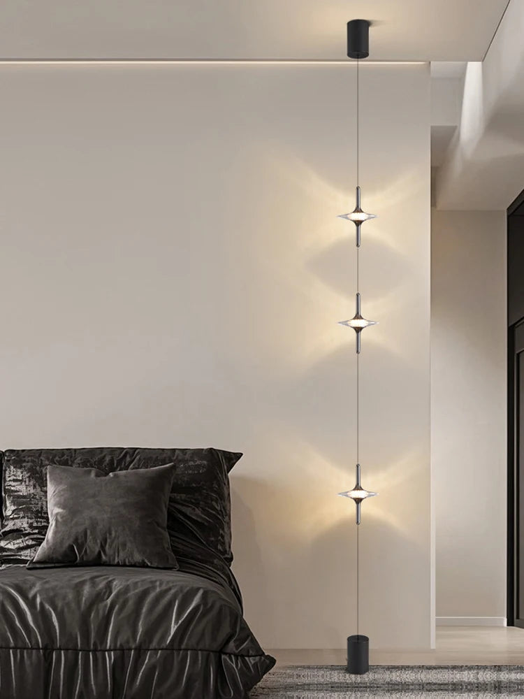 LED Modern Crystal Floor Lamp – Creative Hanging Bedside Light for Bedroom, Living Room, Study, and Hotel Corner Decoration