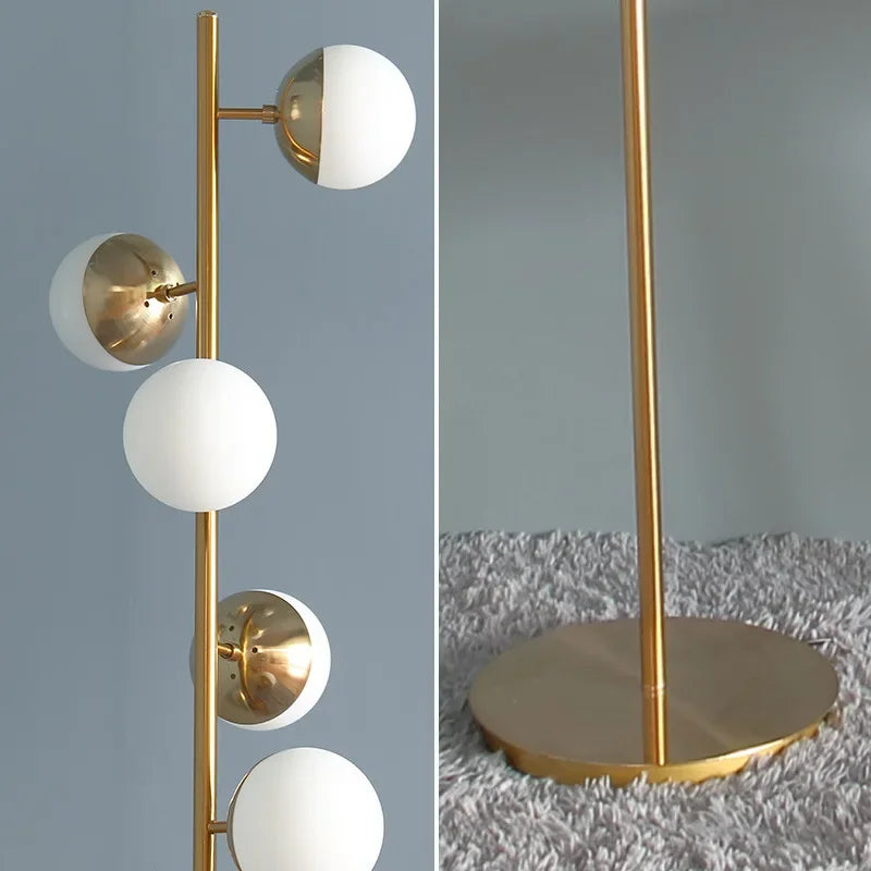 Post Modern Corner Floor Lamp – Vertical Bar Glass Ball Designer Light for Nordic Living Room Décor