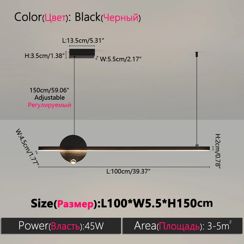 Nordic Modern Chandelier – Black Pendant Light for Dining Room, Kitchen, Bar & Restaurant