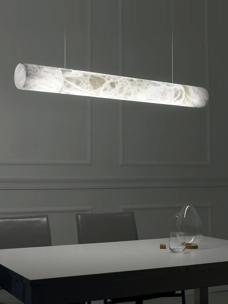 Retro Solid Marble LED Hanging Lamp – DIY Art Deco Chandelier for Dining Room & Living Spaces