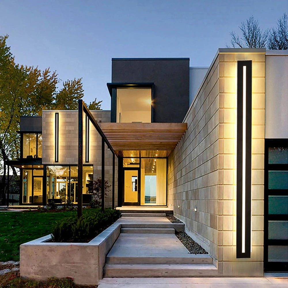 Waterproof IP65 Long LED Wall Sconce – Modern Outdoor Garden and Exterior Wall Lighting