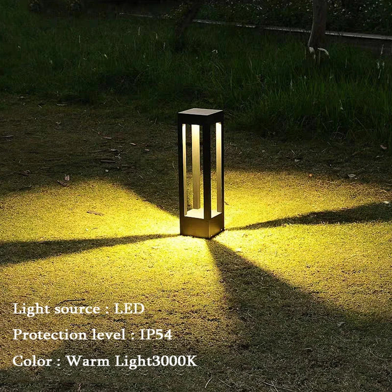 LED Outdoor Lawn Lamp – Modern IP54 Waterproof Aluminum Square Column Light for Garden, Path & Landscape Decoration