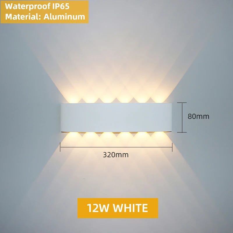 Aluminum Interior Wall Light – Waterproof IP65 LED Up &amp; Down Wall Lamp for Bedroom, Living Room, Garden & Stairs