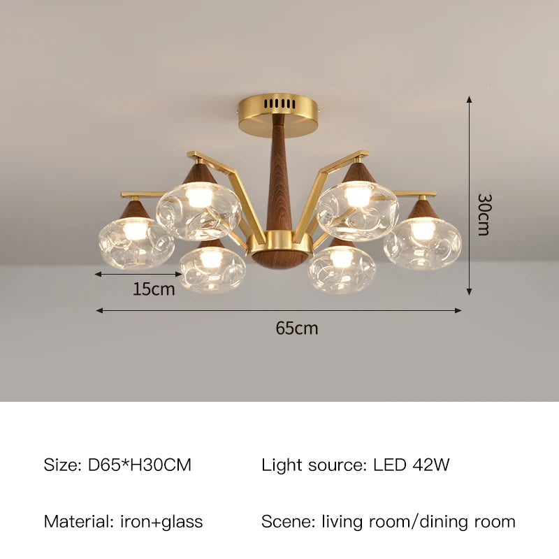 Modern LED Glass Ball Chandeliers – Contemporary Ceiling Lighting for Living Room, Dining Table, Bedroom & Home Decor