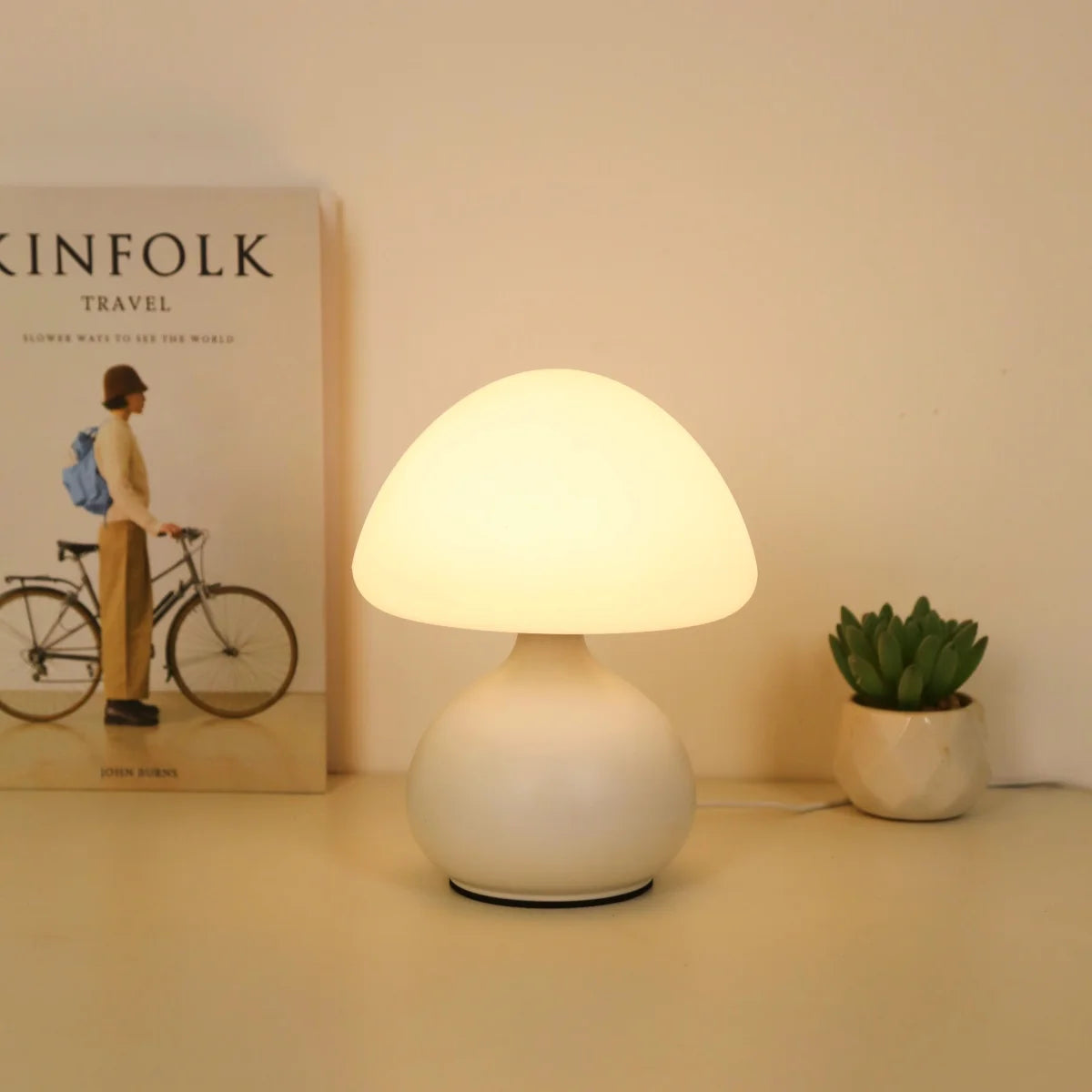 Modern Minimalist Mushroom Table Lamp – Three-Color Switching and Infinite Dimming Atmosphere Light for Home Decor