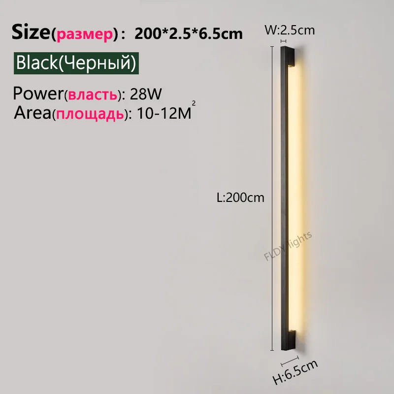 Modern Minimalist Long LED Wall Lamp – Nordic Background Wall Light for Bedroom, Living Room