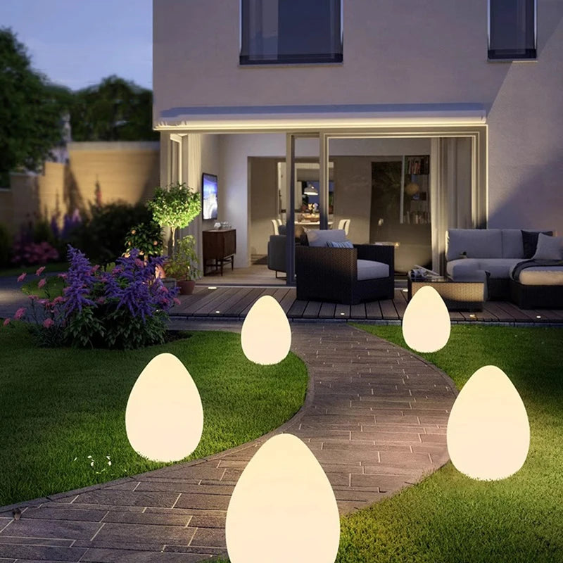 Modern Luminous Dinosaur Egg Solar LED Lawn Lamp, Outdoor Waterproof Garden Decoration Light