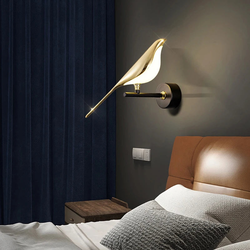 Nordic Touch Switch LED Wall Lamp – Magpie Bird Wall Sconce
