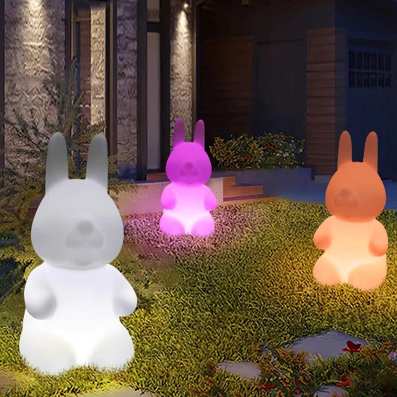 Luminous Rabbit LED Lawn Lamp – Outdoor Garden Decoration Light, Waterproof IP55, Multiple Light Modes