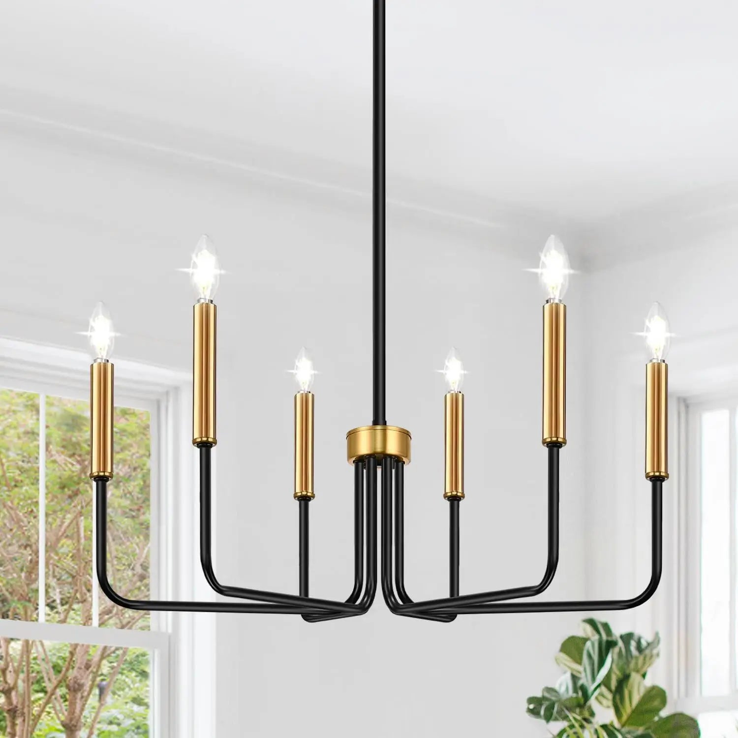 Retro Loft Candle Chandelier – Simple Iron Pendant Light for Living Room & Dining Room (AC110–260V)