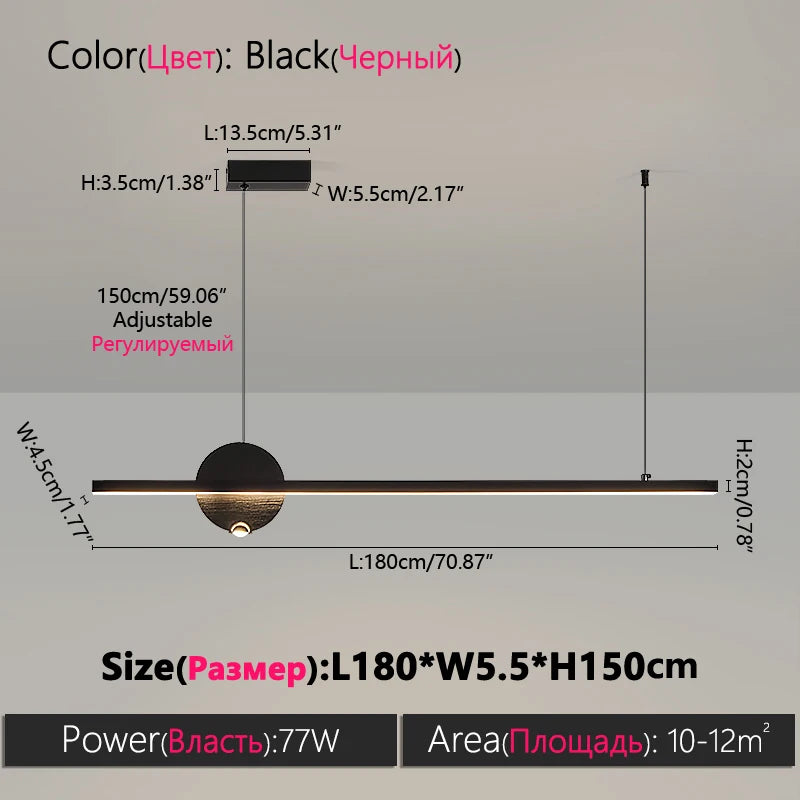 Nordic Modern Chandelier – Black Pendant Light for Dining Room, Kitchen, Bar & Restaurant