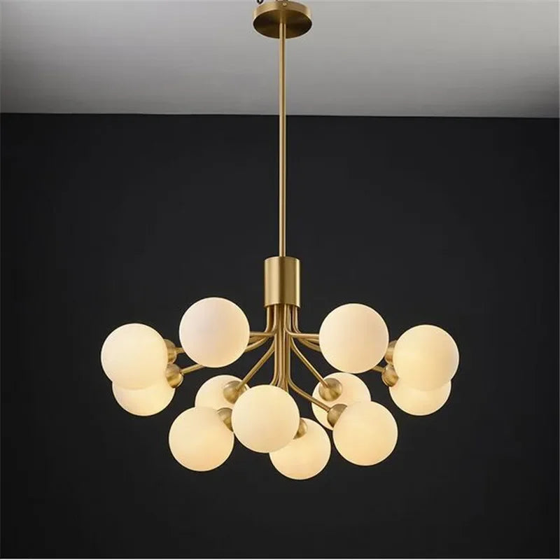 Postmodern Minimalist Magic Beans Chandelier – 2024 Nordic Creative Glass Ball Ceiling Light for Living Rooms and Kitchens
