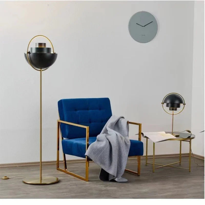 Modern LED Gubi Floor Lamp – Danish Multi-Lite Inspired Luxury Metal Standing Light for Bedroom, Study, and Living Spaces