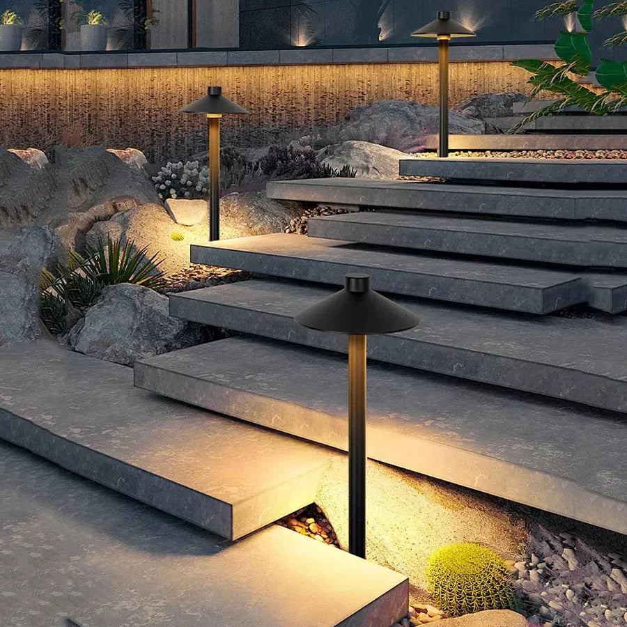 7W Aluminum Outdoor Mushroom Landscape Pathway Light – Waterproof Garden Lawn Bollard Lamp for Courtyard &amp; Exterior Decoration