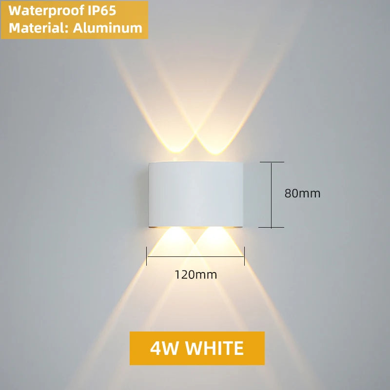 Aluminum Interior Wall Light – Waterproof IP65 LED Up &amp; Down Wall Lamp for Bedroom, Living Room, Garden & Stairs