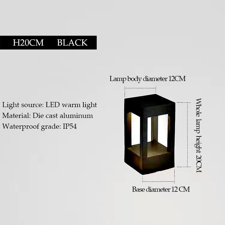 LED Outdoor Lawn Lamp – Modern IP54 Waterproof Aluminum Square Column Light for Garden, Path & Landscape Decoration