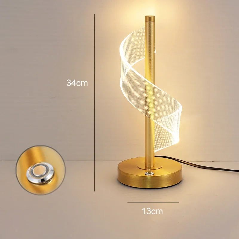 Nordic LED Table Lamp – Dimmable Touch Control Modern Bedside and Living Room Lighting