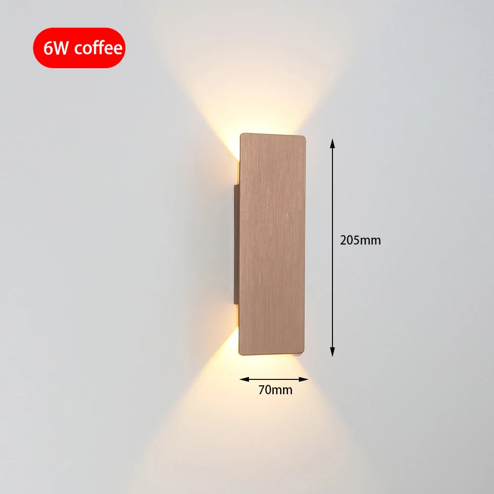 Modern LED Up &amp; Down Wall Lamp – Aluminum Indoor Sconce for Bedroom, Living Room, Aisle, and Corridor Lighting