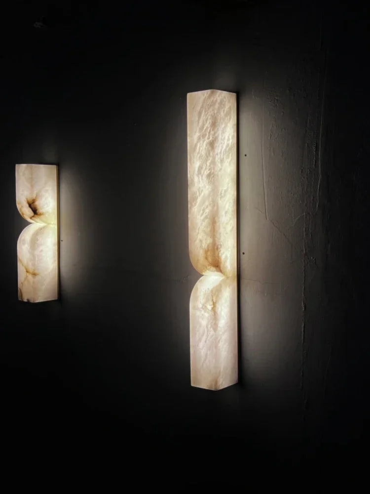 Modern Marble LED Wall Lamp – Warm Ambient Copper Sconce for Bedroom, Living Room, and Interior Décor Walls