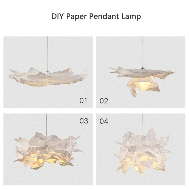 Minimalist Paper Chandelier Lighting – DIY White Pendant Lamp for Bedroom, Living Room & Home Interior (E27 LED)