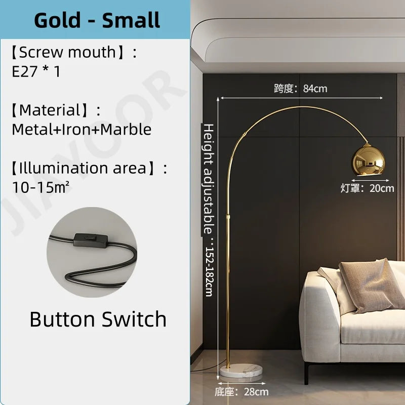 Nordic Luxury Adjustable Fishing Floor Lamp – Modern Living Room and Bedroom Sofa-Side LED Standing Light