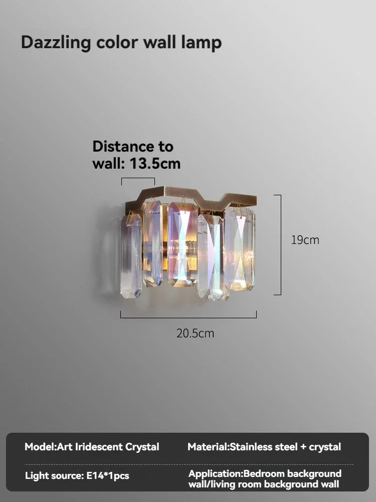 Iridescent Crystal Chandelier – Designer Luxury Round & Long Pendant Light for Dining Room, Living Room, Hotel & Villa